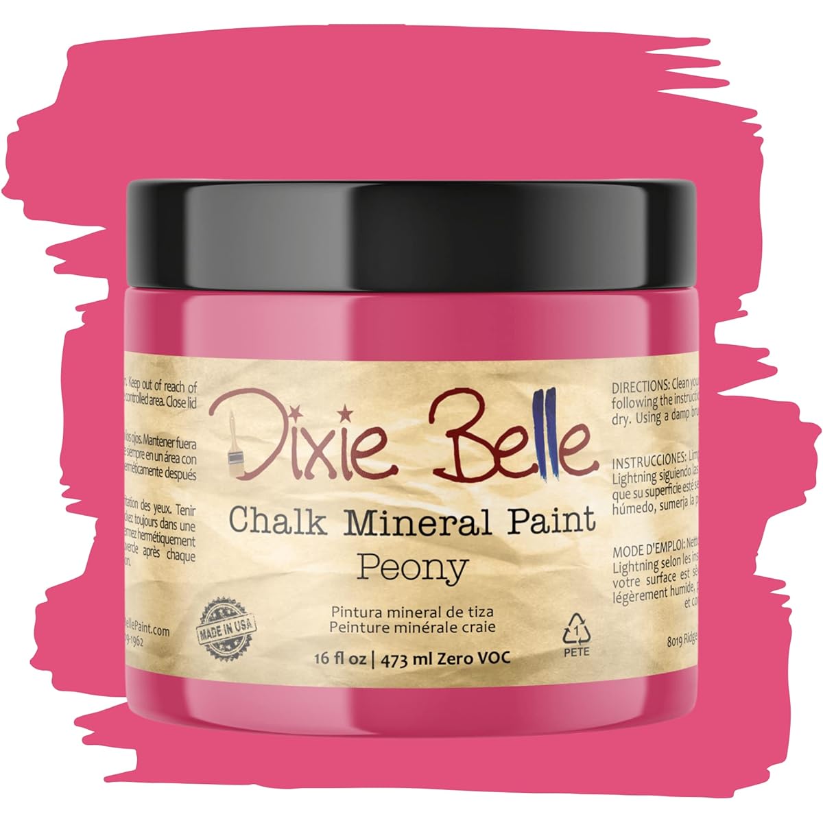 Dixie Belle Paint Company Chalk Finish Furniture Paint (Peony) 16oz