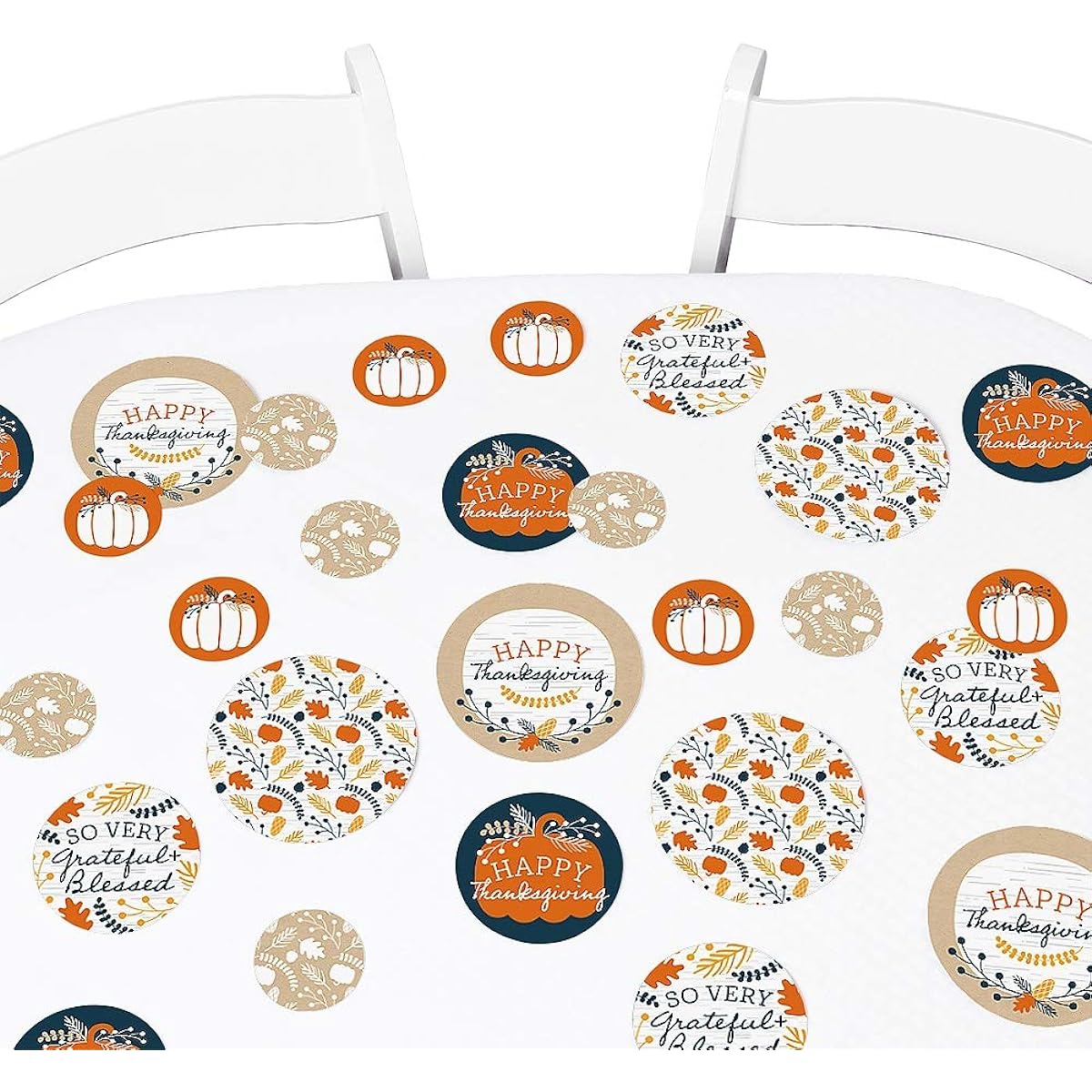 Big Dot of Happiness Happy Thanksgiving - Fall Harvest Party Giant Circle Confetti - Party Decorations - 27 Large Confetti