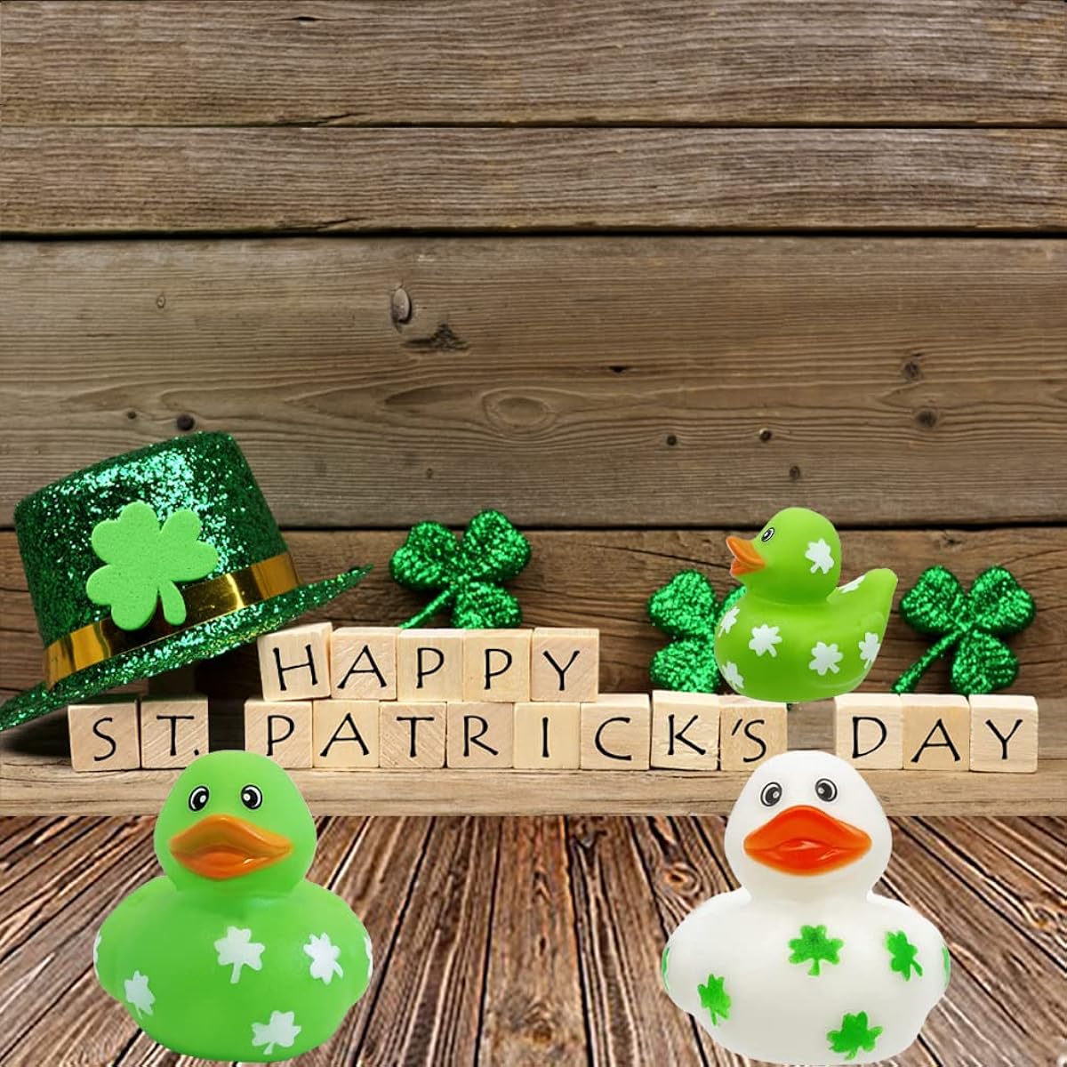 St. Patrick's Holiday Rubber Duck Toy Ducky for Kids Bath Birthday Gift Baby Shower Summer Beach Pool Activity 2" (Pack of 12)