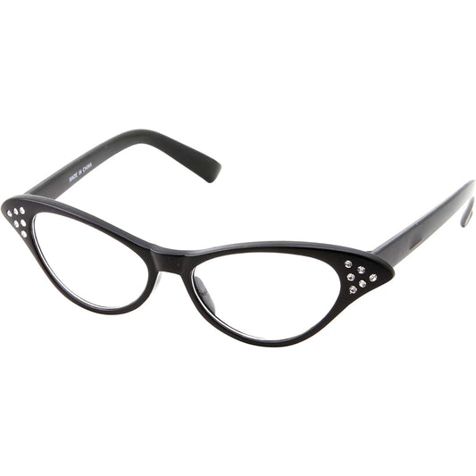 50s Kids Geek Cat Eye Glasses Girls Costume for Kids (Ages 3-12) (Black)
