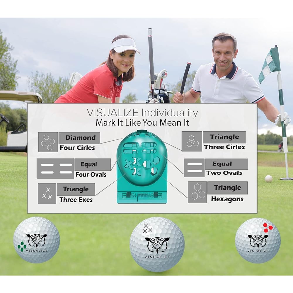 VISUALIZE TRI-LINE Original 3 Line Golf Ball Line Marker Set (2 Pack) Golf Marker Golf Line Marker 3 Line Golf Ball Marker Ball Marker Golf Accessories for Men Golf Ball Line Marker Ranking, Golf Ball Marker Stencil, Golf Ball Marker
