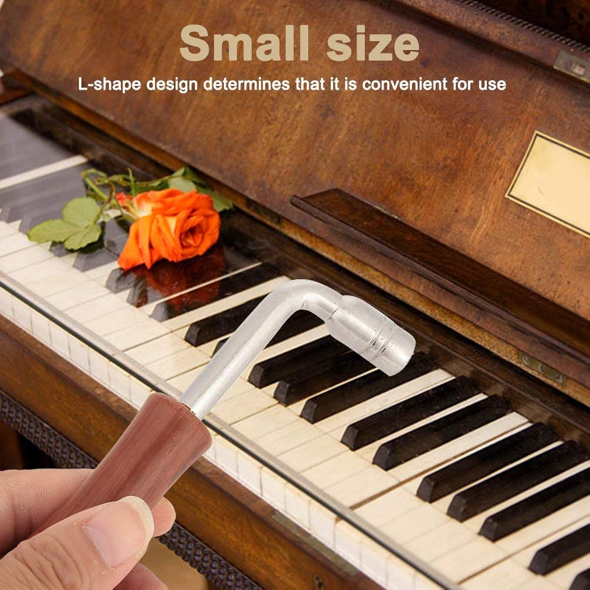 Professional Piano Tuner Spanner L Type Piano Tuning Hammer Lever Wrench Hardwood Handle Guzheng Repair Tool Llave Afinar Piano Tuner Wrench