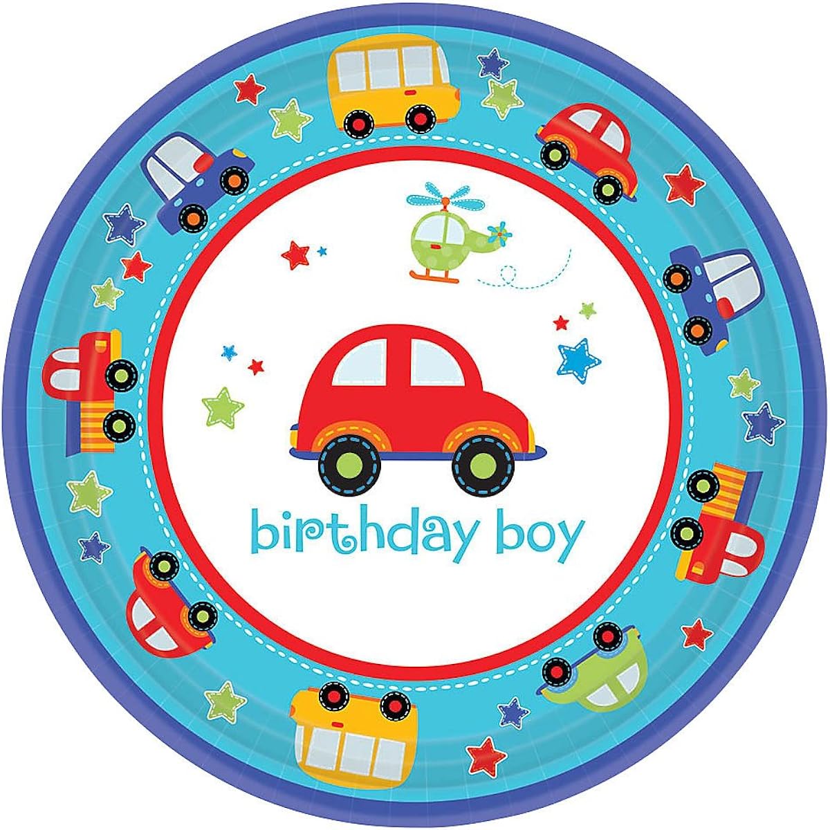 Amscan All Aboard 1st Birthday Party Plates 18 Count