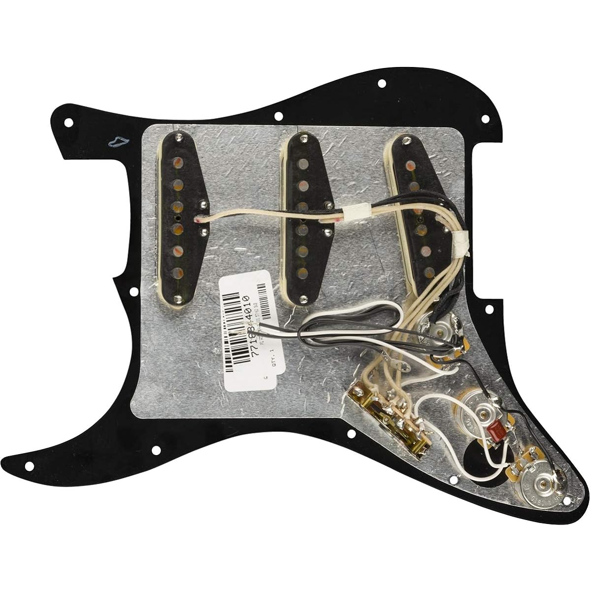 Fender 57/62 Stratocaster Pre-Wired Pickguard 5762 Stratocaster Guitar Pre-Wired SSS Color: Black 11 Hole (0992345506) [Parallel Import]