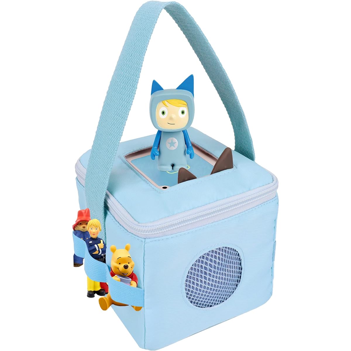 Tony Box and Tony Character Carry Case, Blue Tote Bag for Creative Tony Figures, Kids Bags, Tony Box Starter Set, Boys and Girls, Christmas Birthday Gift