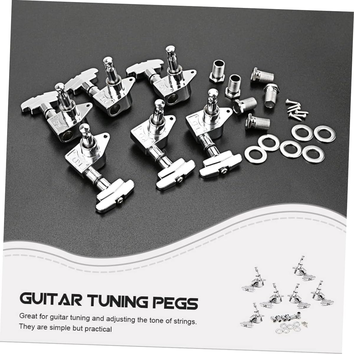 VICASKY 5-piece set of guitar strings, guitar set, guitar tuner, guitar parts, classical, musical instruments, nails, accessories, knobs, zinc alloy