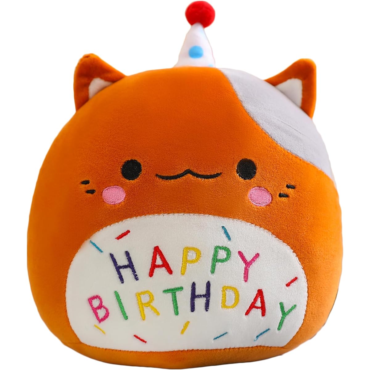 Litence Birthday Cat Plush Pillow Cute Cat Stuffed Animal Toy Cute Cat Stuffed Animal Doll Gift for Kids Home Decor 10 Inch