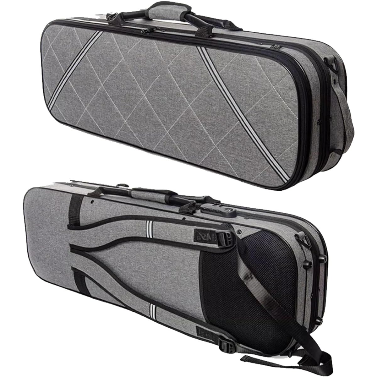 , 4/4 Full Size Violin Hard Case with Hygrometer, Portable Lightweight Violin Case Backpack, Violin Backpack Oxford Cloth, Violin Bag for Violinists, with Adjustable Shoulder Strap, Carry-On, Waterproof and Rainproof, Musical Instrument Accessories, Blue
