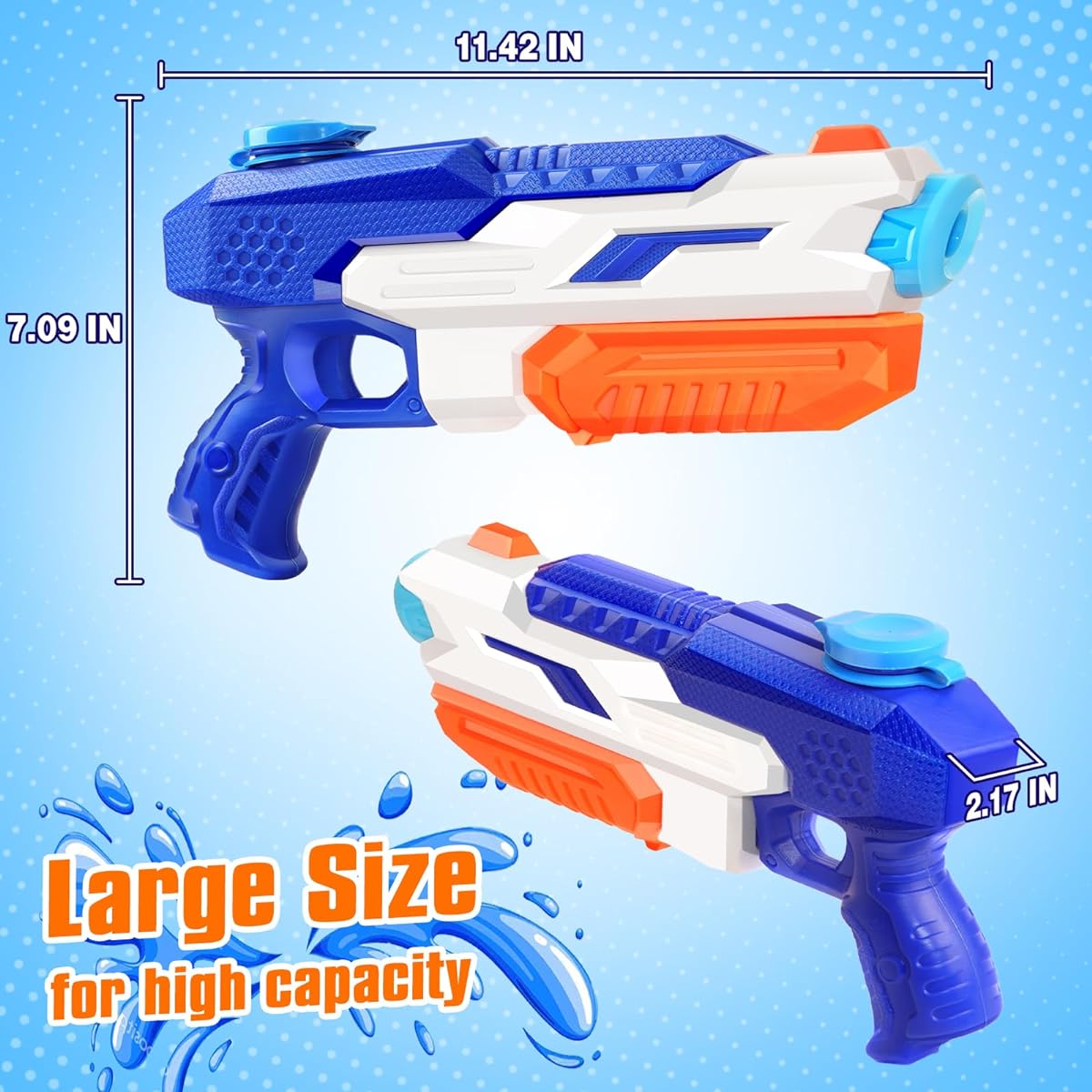 600cc Water Guns for Kids and Adults, 6 Pack Squirt Blaster Super Water Gun Soaker Long Range Large Capacity for Boys and Girls Summer Swimming Pool Beach Outdoor Water Play Toys Party Favors