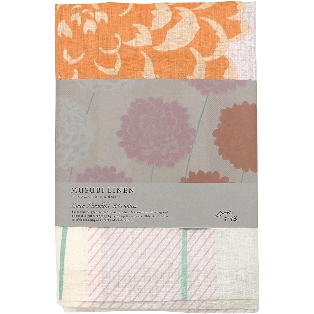 Musubi Furoshiki 100 MUSUBI LINEN Dahlia Cream 100cm Hemp (Linen)