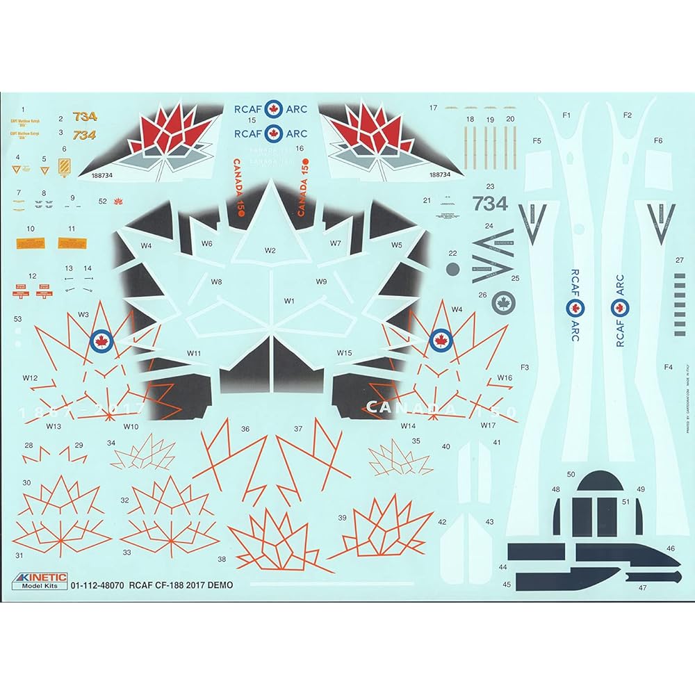 Kinetic 1/48 Canadian Air Force CF-188A Demonstration Team 2017 CF-18 Canada 150th Anniversary Painting Plastic Model KNE48070