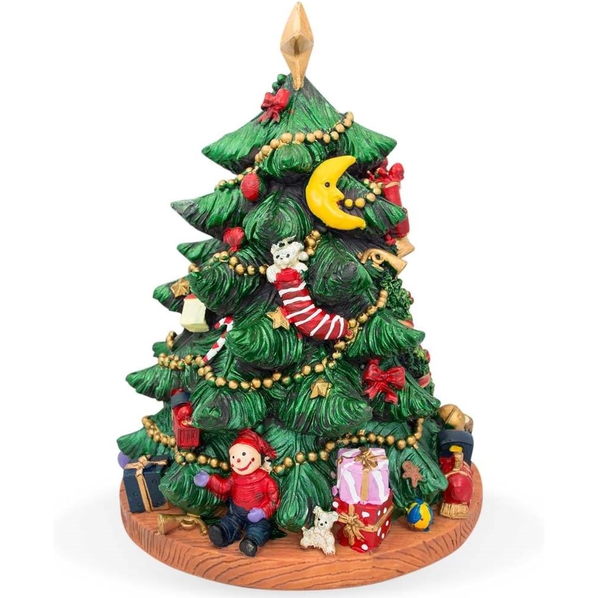 BestPysanky Spinning Musical Tabletop Christmas Tree Figurine