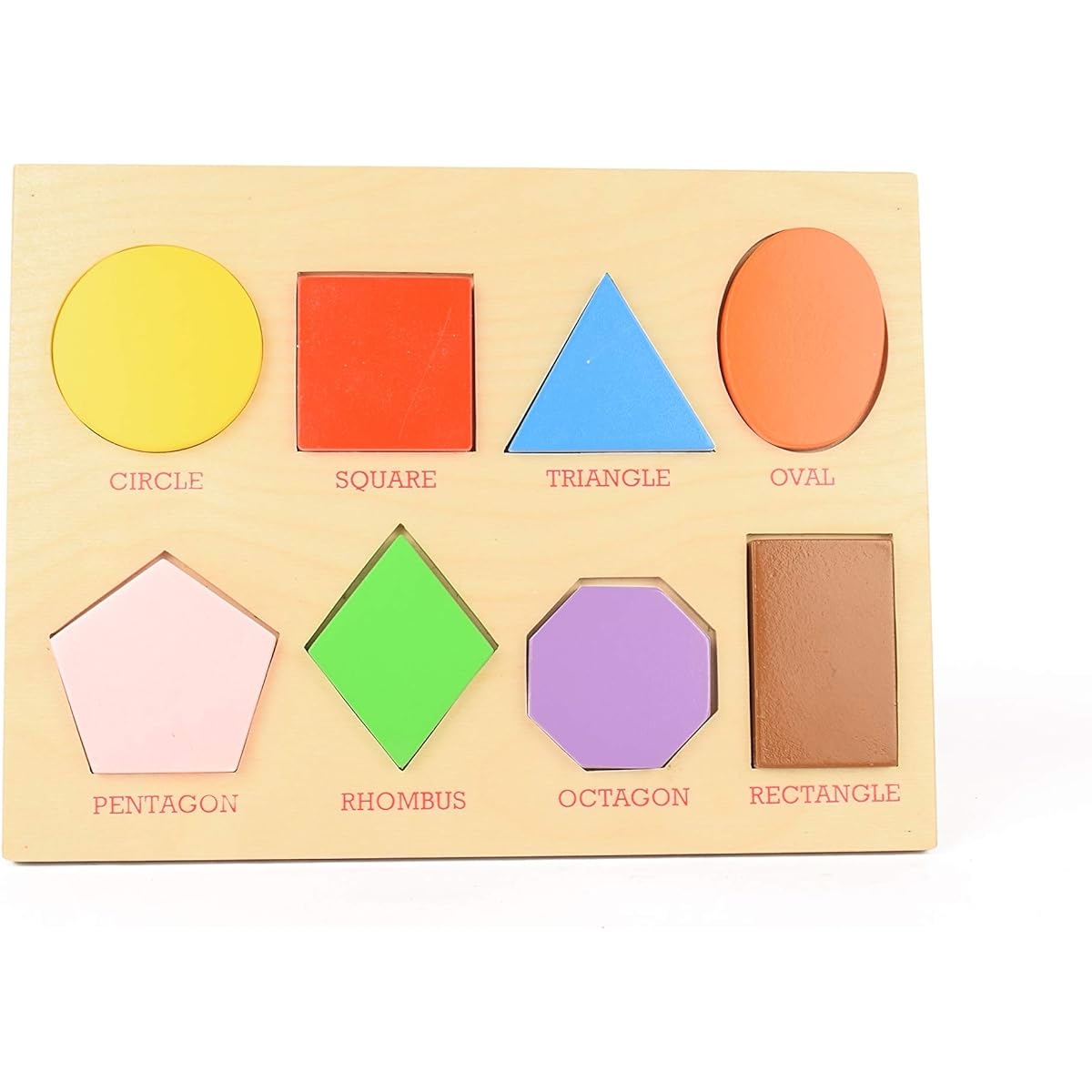 Dreamzberry Wooden Shape Puzzle Set 8 Pieces Preschool Learning Shape Recognition Education