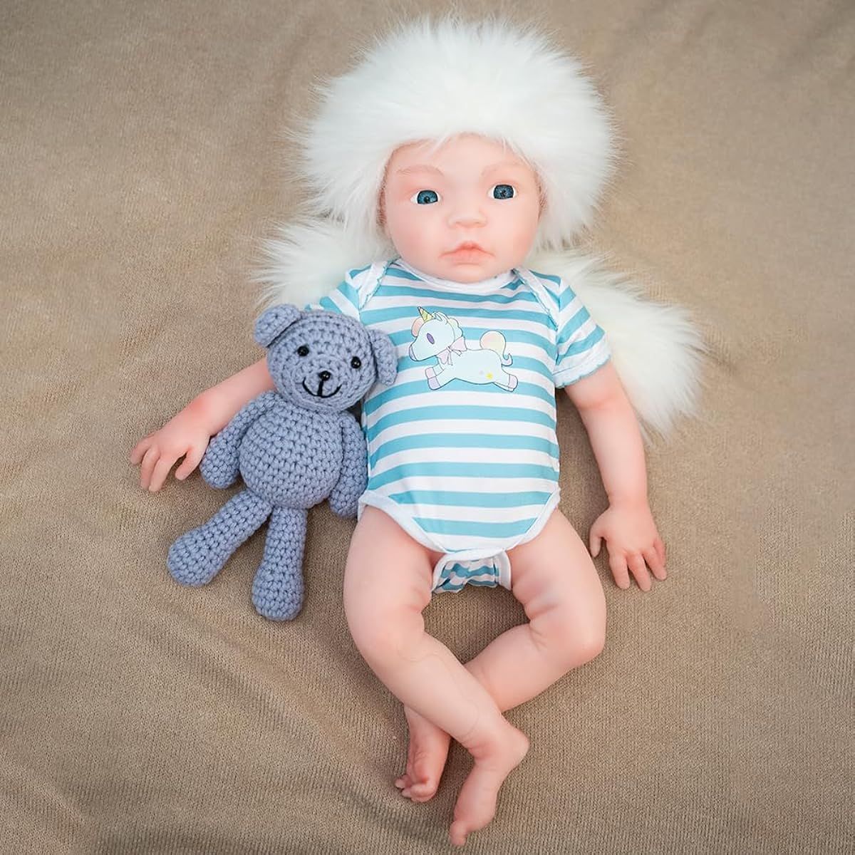 OZYZPO Full Silicone Baby Doll Not Vinyl Doll Realistic Soft Silicone Newborn Baby Doll Real Full Body Silicone Reborn Baby Doll 10