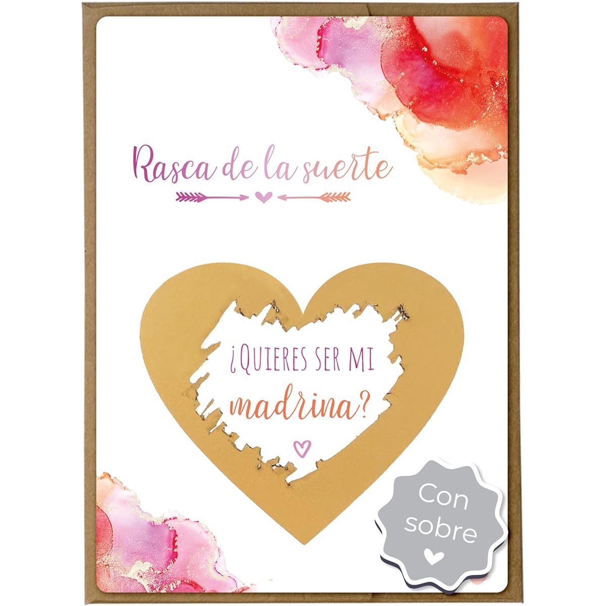 Jolicoon Scratch Card Do You Want to Be My Godmother with Envelope