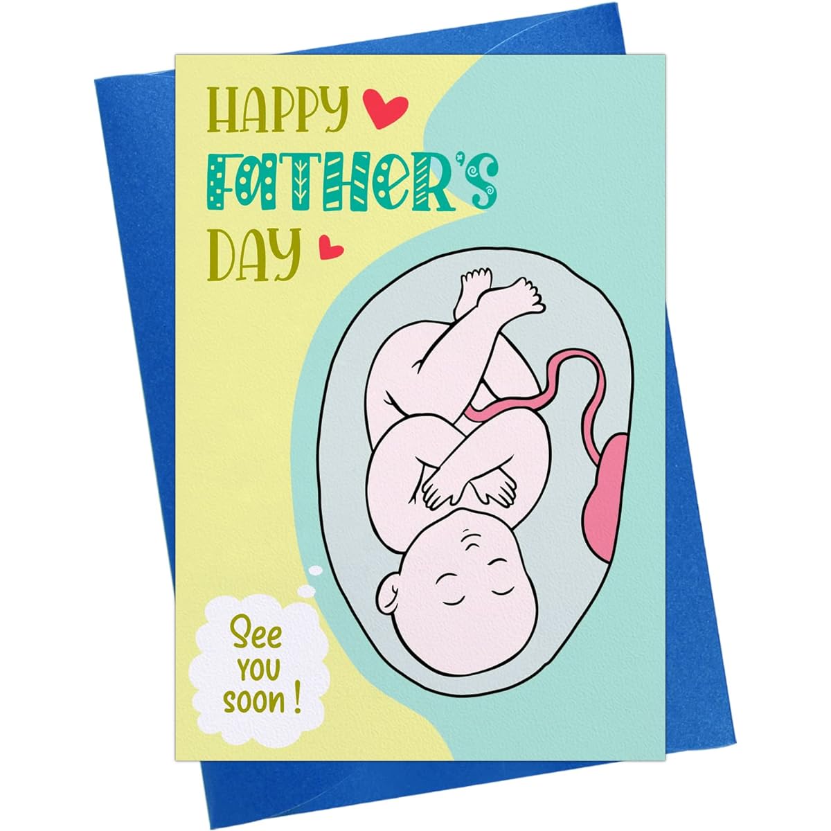 FLYAB First Father's Day Card Funny Father's Day Greeting Card from Baby to New Dad First Time Dad Greeting Card for New Dad Dad to New Dad Happy 1 Year Old Father's Day Card for Husband from Wife Comes with an envelope for