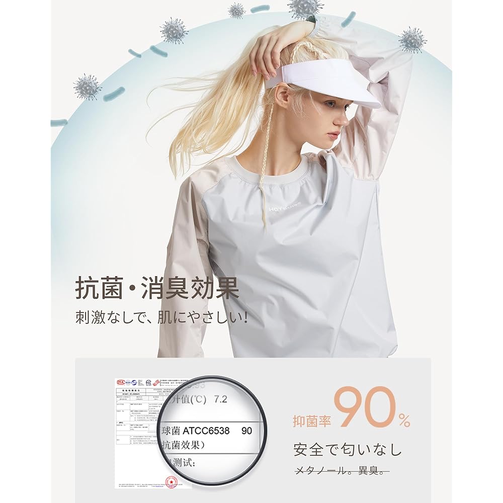 [HOTSUIT] Sauna Suit, Women's, Diet Wear, Heat Retention, Sweating Effect! Stylish, windproof, waterproof, washable, heavy sweating, weight loss, athletic wear, large size, sports, running, exercise, jogging