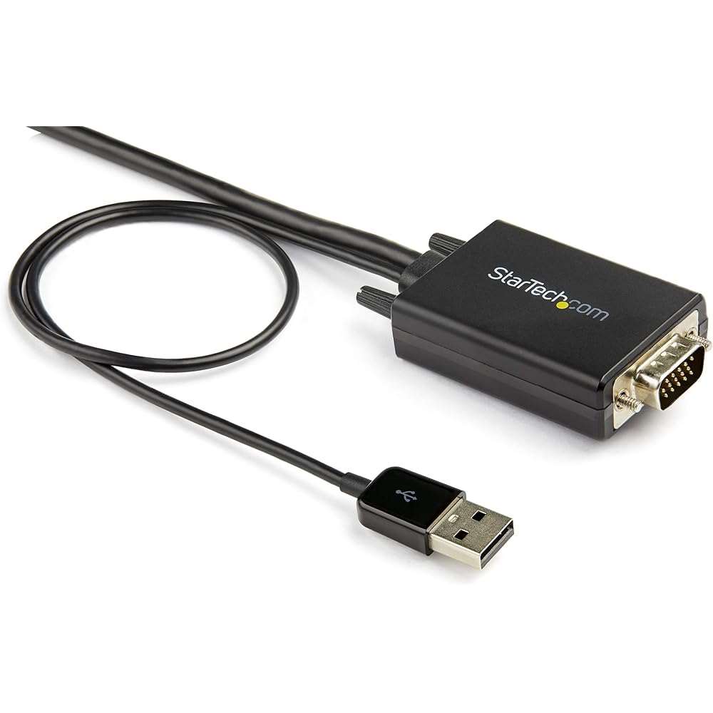 StarTech.com VGA to HDMI Converter Adapter Cable 2m USB Audio Compatible 1920x1080 Analog RGB to HDMI Converter VGA2HDMM2M