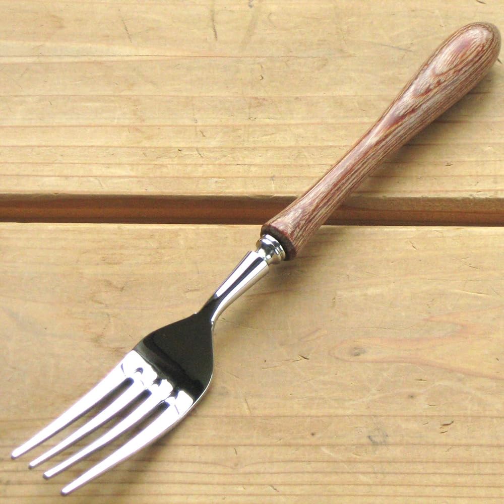 Nagao Tsubamesanjo Boston Dinner Cutlery Set of 4, 18-8 Stainless Steel, Laminated Reinforced Wood, Made in Japan