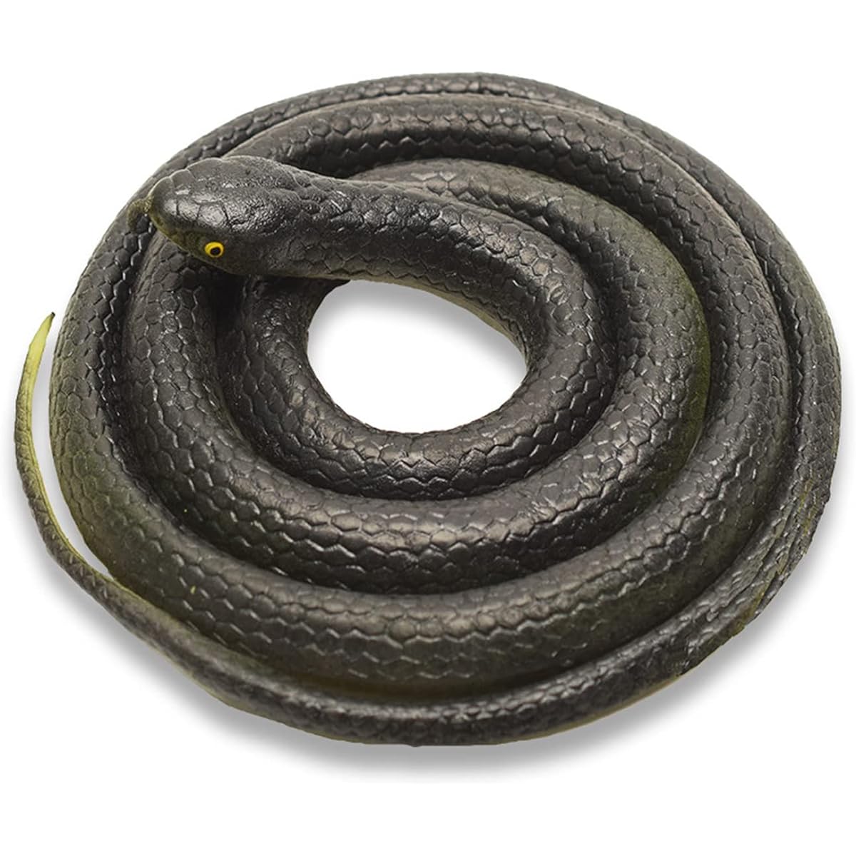 Rubber Python Faux Snake Soft Plastic Snake Bendable (Black 48 Inch)