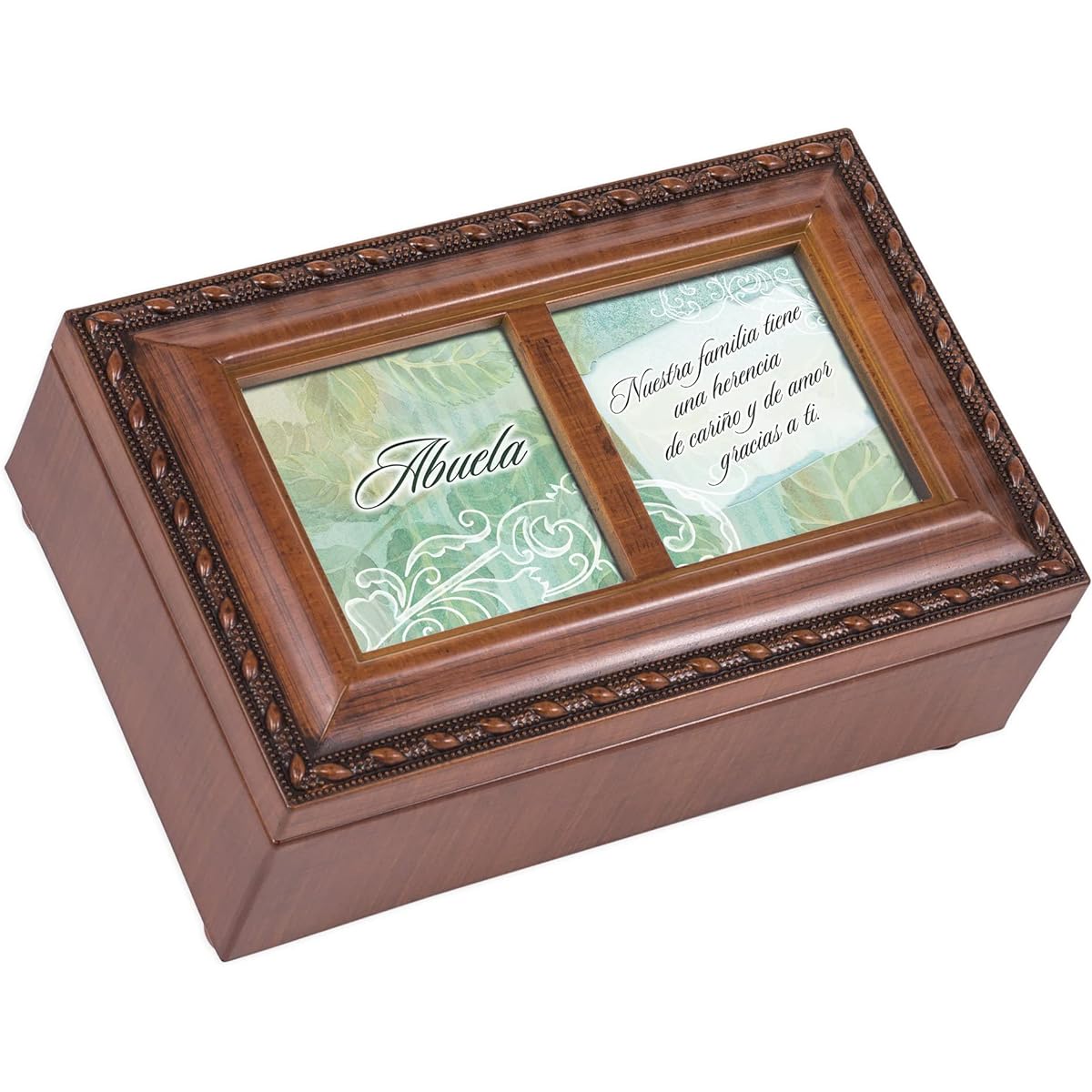 Cottage Garden Abuela Woodgrain Petite Music Box / Jewellery Box Plays Light Up My Life