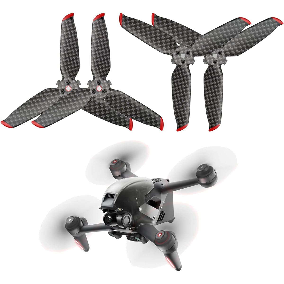 FPV Propellers Compatible with DJI FPV Drone Kit, 2 Pairs Quick Release FPV Propeller Blades for DJI FPV Accessories (Carbon Fiber)