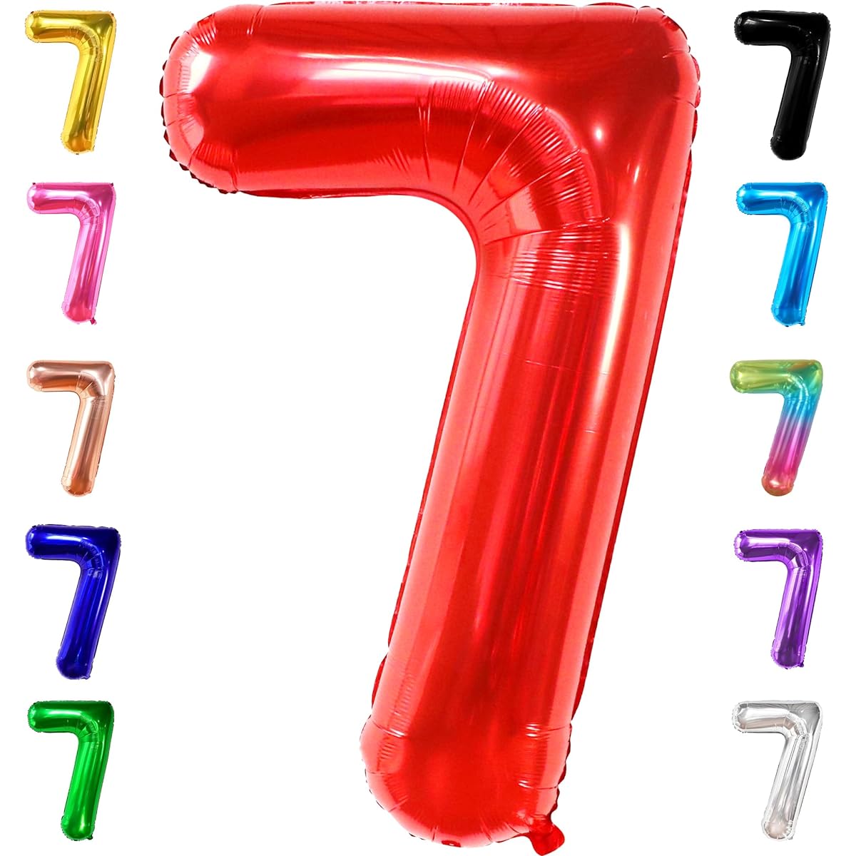 Red number 7 foil balloon
