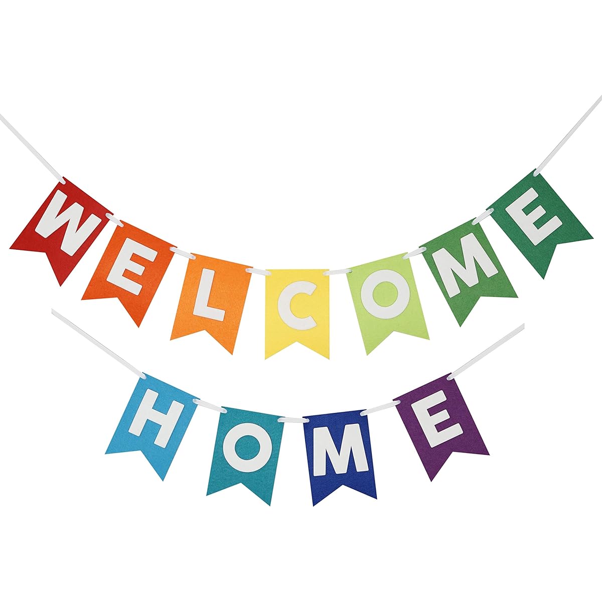 Welcome Home Banner Laser Cut Felt Banner 54" Wide - Rainbow