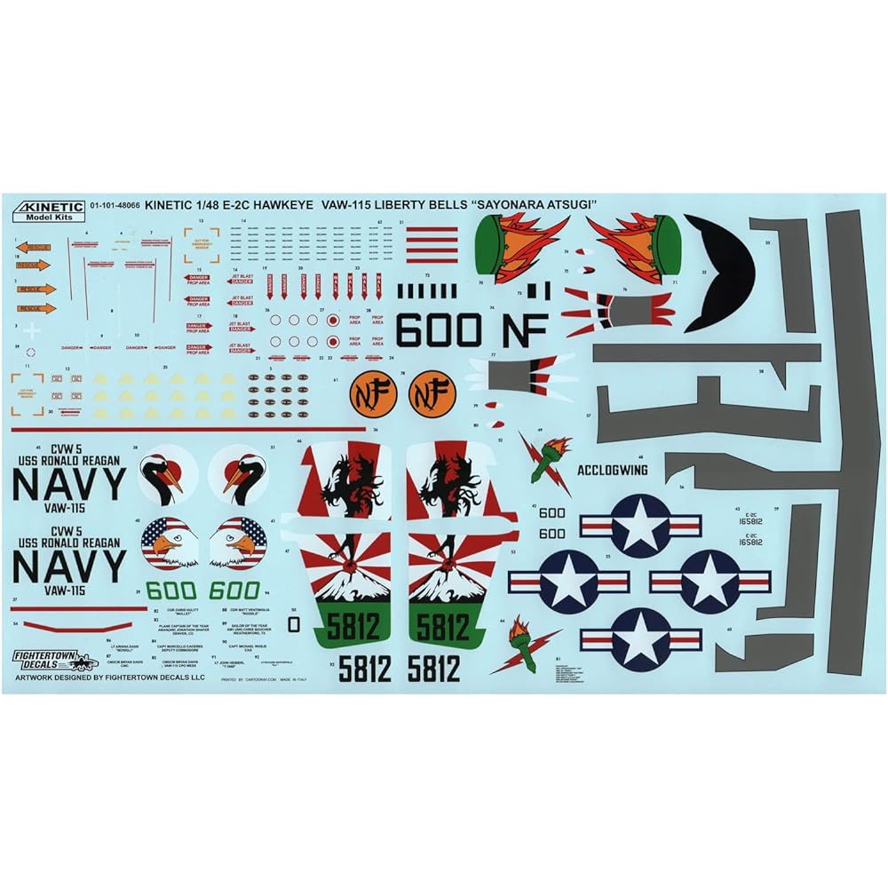 Kinetic 1/48 US Navy E-2C Hawkeye 2000 VAW-115 Liberty Bells Goodbye Atsugi Plastic Model KNE48066