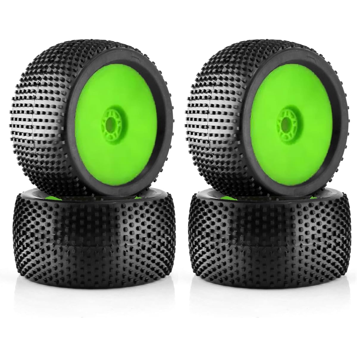 WLYEJEA 1/8 Buggy Tires 17mm Hexagon RC Wheel and Tires 140mm RC Rubber Tire Set for 1/8 RC Racing Car 4WD HPI HSP Bazooka Kyosho Tekno TRAXXAS Summit E-Maxx