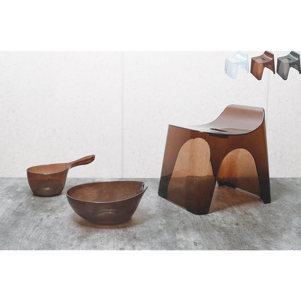 Shinkatech Hubus Bath Chair H25 Seat Height 25cm Clear Black 427635