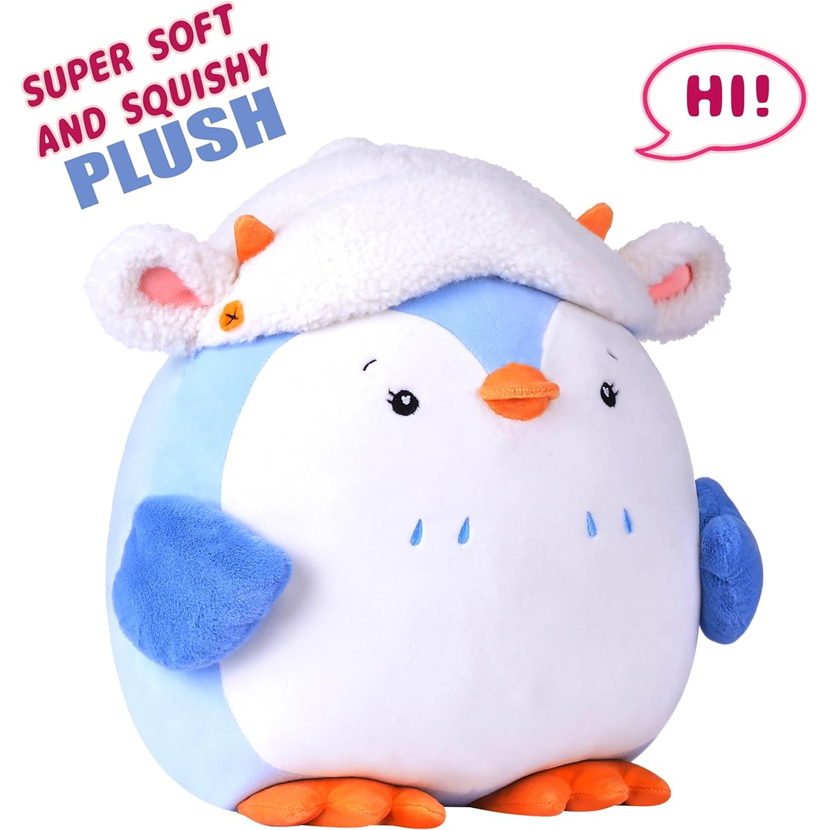 PLAYNICS Large Penguin Stuffed Animal Toy Big Size Cute Soft Toy 12 Inch Fat Cute Cuddly Adorable Stuffed Animal for Kids Girls Boys Girlfriend (Penguin)