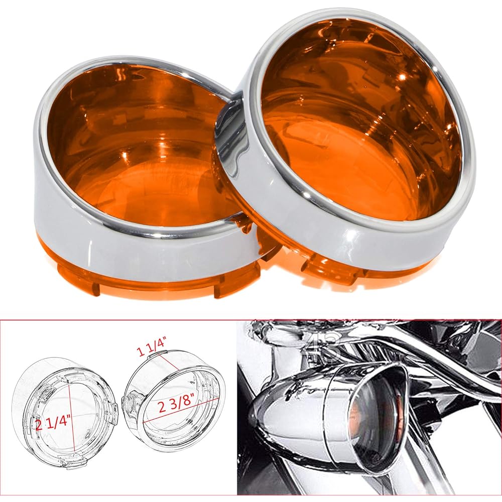 Motorcycle Turn Signal Light Visor Lens Cover Harley-Davidson Sportster 883 1200 Softail Dyna Road King Road Glide XM04-012-08