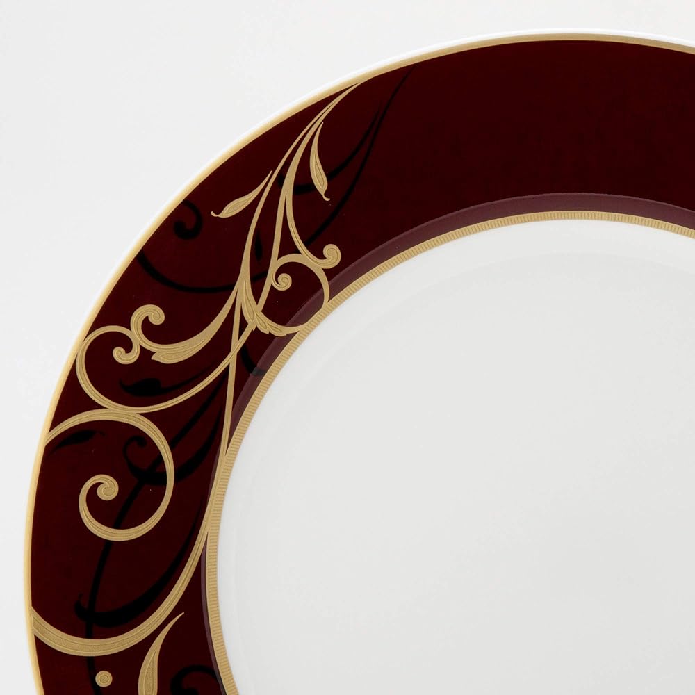 NARUMI Plate Dish Marron Gold Arabesque 27cm Brown Stylish A La Carte Plate Dinner Flat Plate Made in Japan 51640-1557