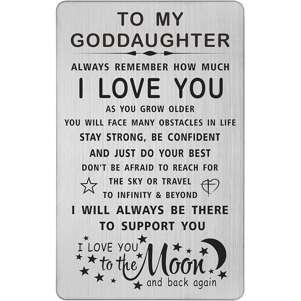 TANWIH Godmother Godfather Godfather Baptism Gift Card for Women Baby Little Girl Birthday Graduation Gift