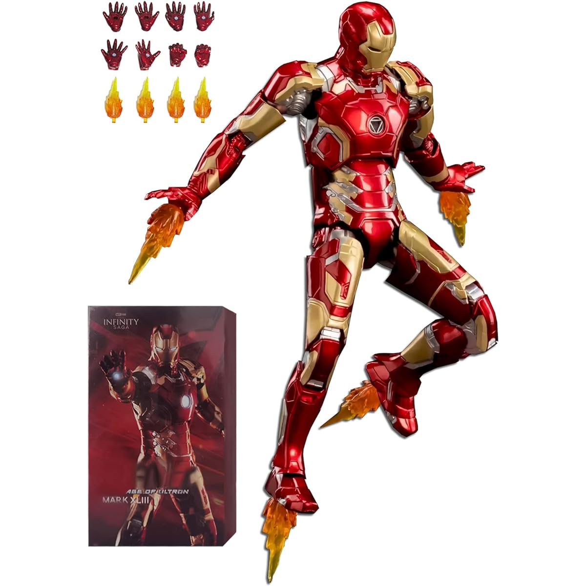 Ovonni Iron Man Mark 43 Model Exquisite Painting Fully Articulated 7" Collectible Action Figure