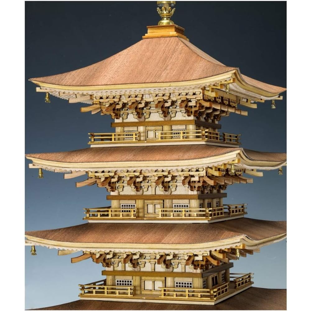 Woody Joe 1/75 Mt. Haguro Five-storied Pagoda Wooden Model Assembly Kit