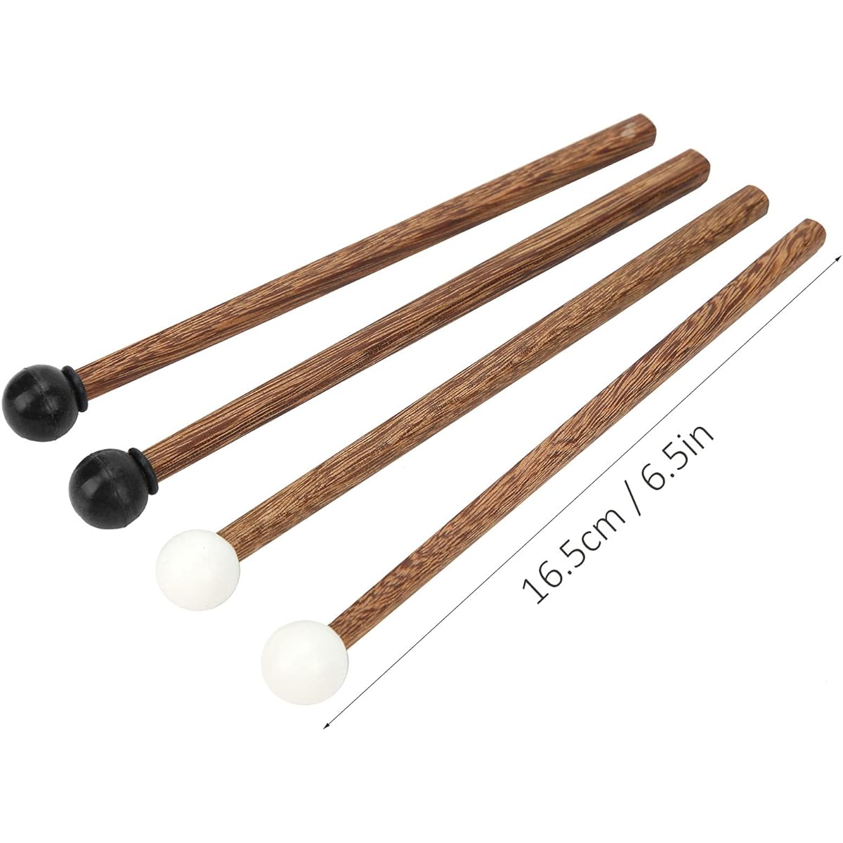 4pcs Steel Tang Drum Mallets Kids Rubber Drumsticks 16.5cm Percussion Instrument Parts for Kids Drummers and Practitioners