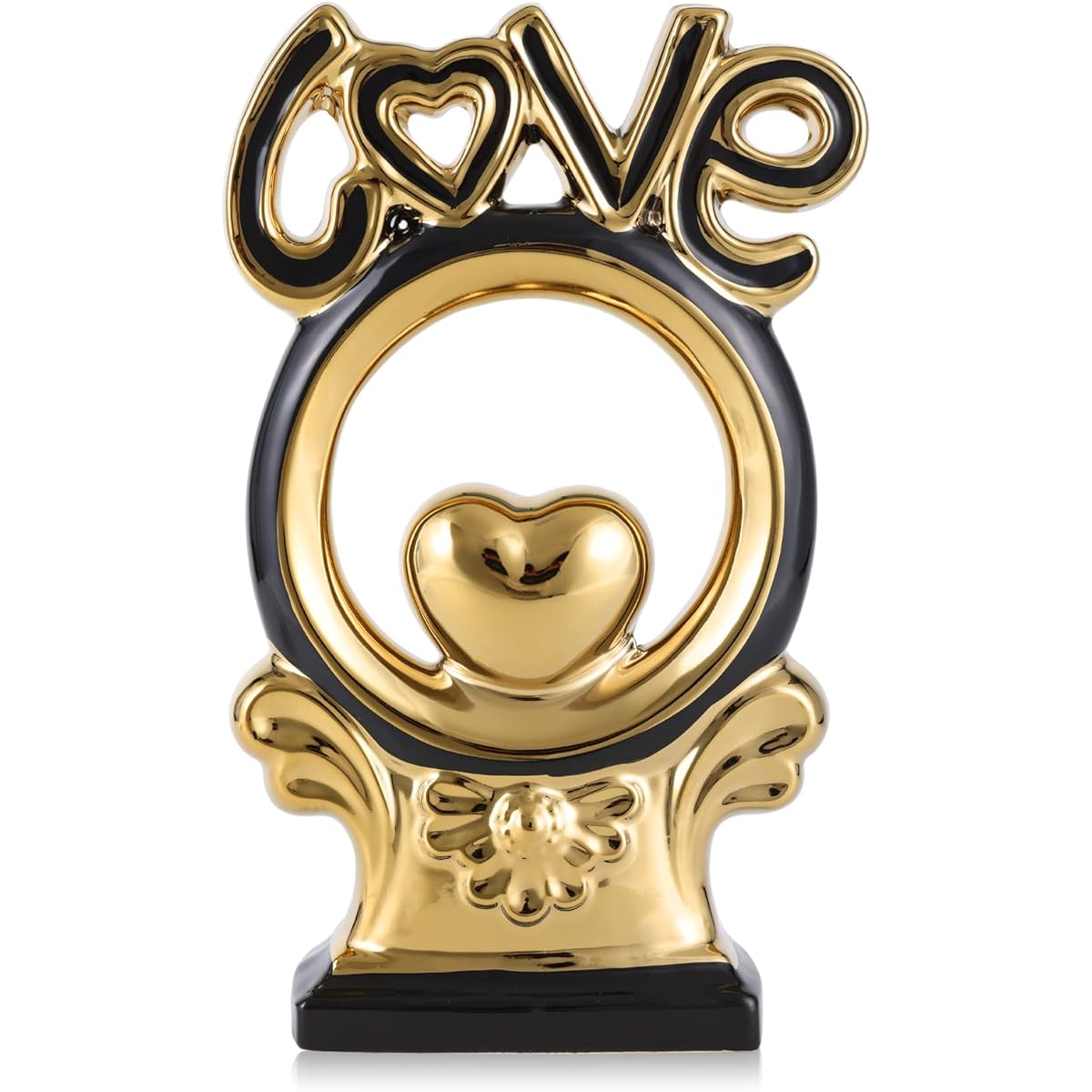 QIANLING Modern Black Gold Statue Ornament (Love-B