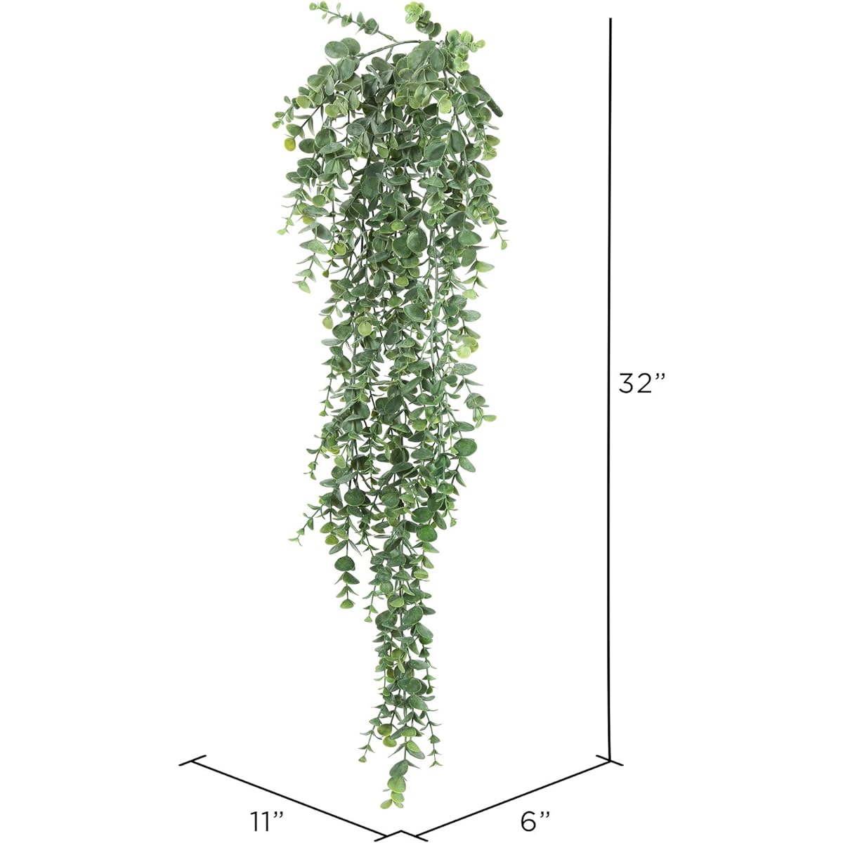 Vickerman 32" Green Hanging Mini Leaf Eucalyptus Bush Artificial Plants 2 Pack 2 Pieces