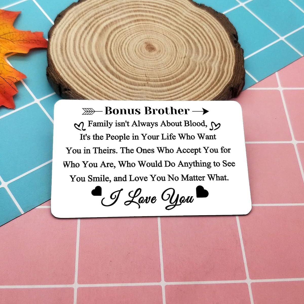 Heigebi Step Brother Wallet Card, Step Brother Gift Bonus, Sibling Gift, Family Isn't Always About Blood Step Brothers Christmas Card, Adopted Sibling Valentine's Day Christmas Birthday Gift
