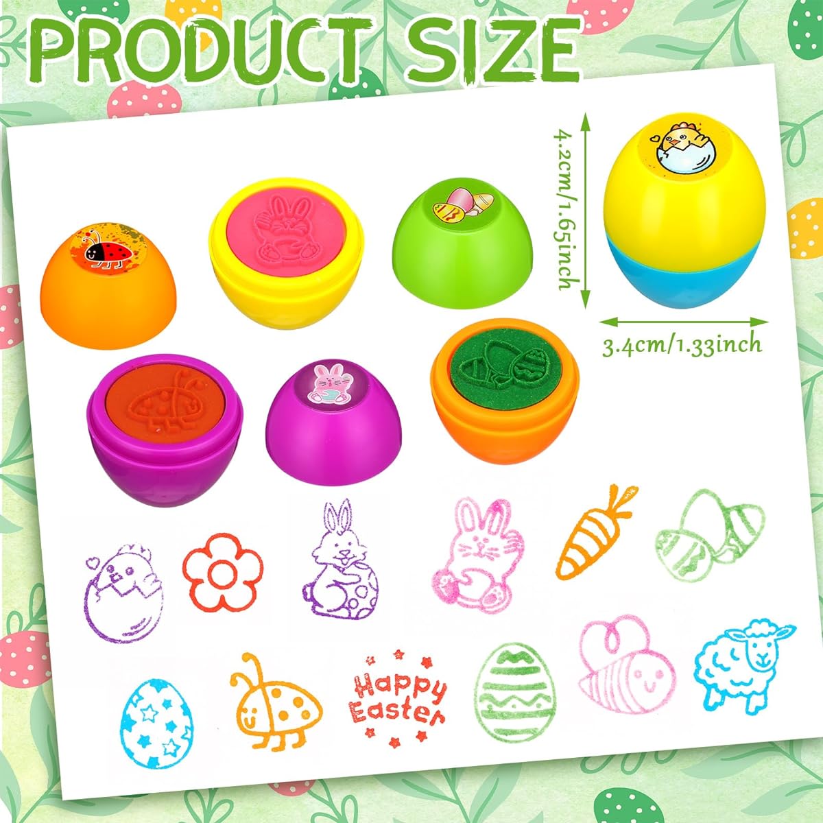 Silipull 96Pcs Easter Egg Stampers, Easter Basket Stuffers Fillers Plastic Easter Eggs Bunny Self Inking Stamps for Games Toys Classroom Exchange Prizes Gifts Favors Party Decoration Supplies