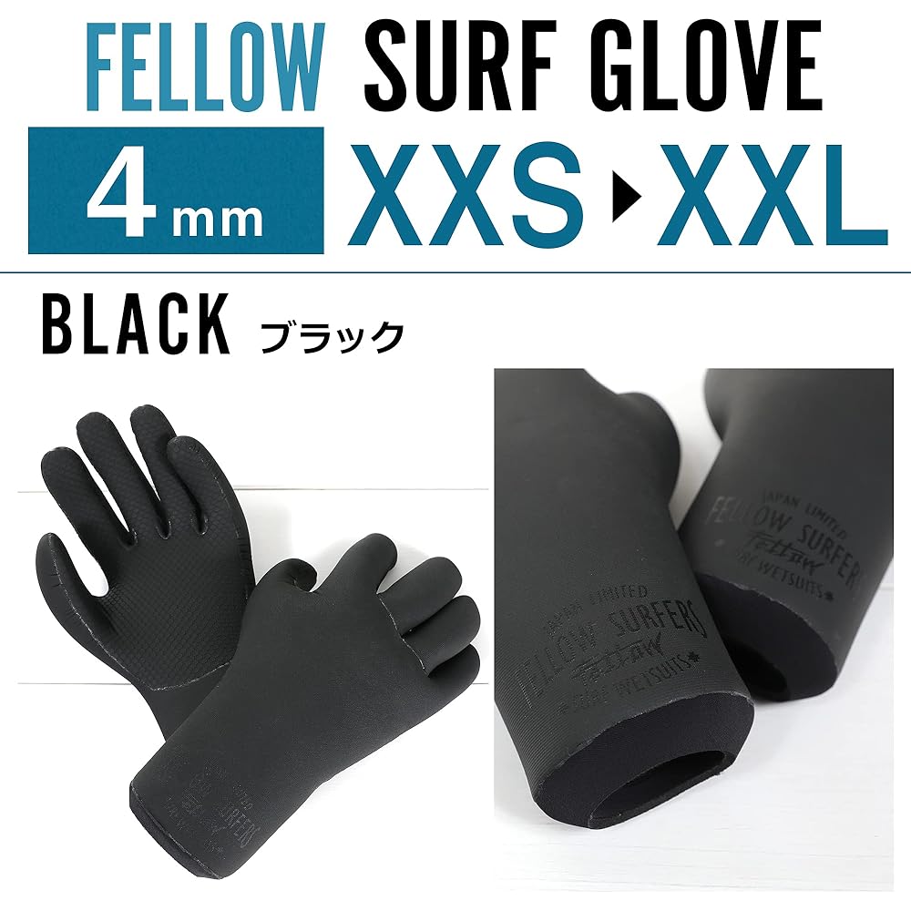 FELLOW Surf Gloves 4mm Thermal Brushed Surfing Diving SUP Wetsuit Gloves Men's Women's Japanese Standards Waterproof Heat Storage Thermal Retention