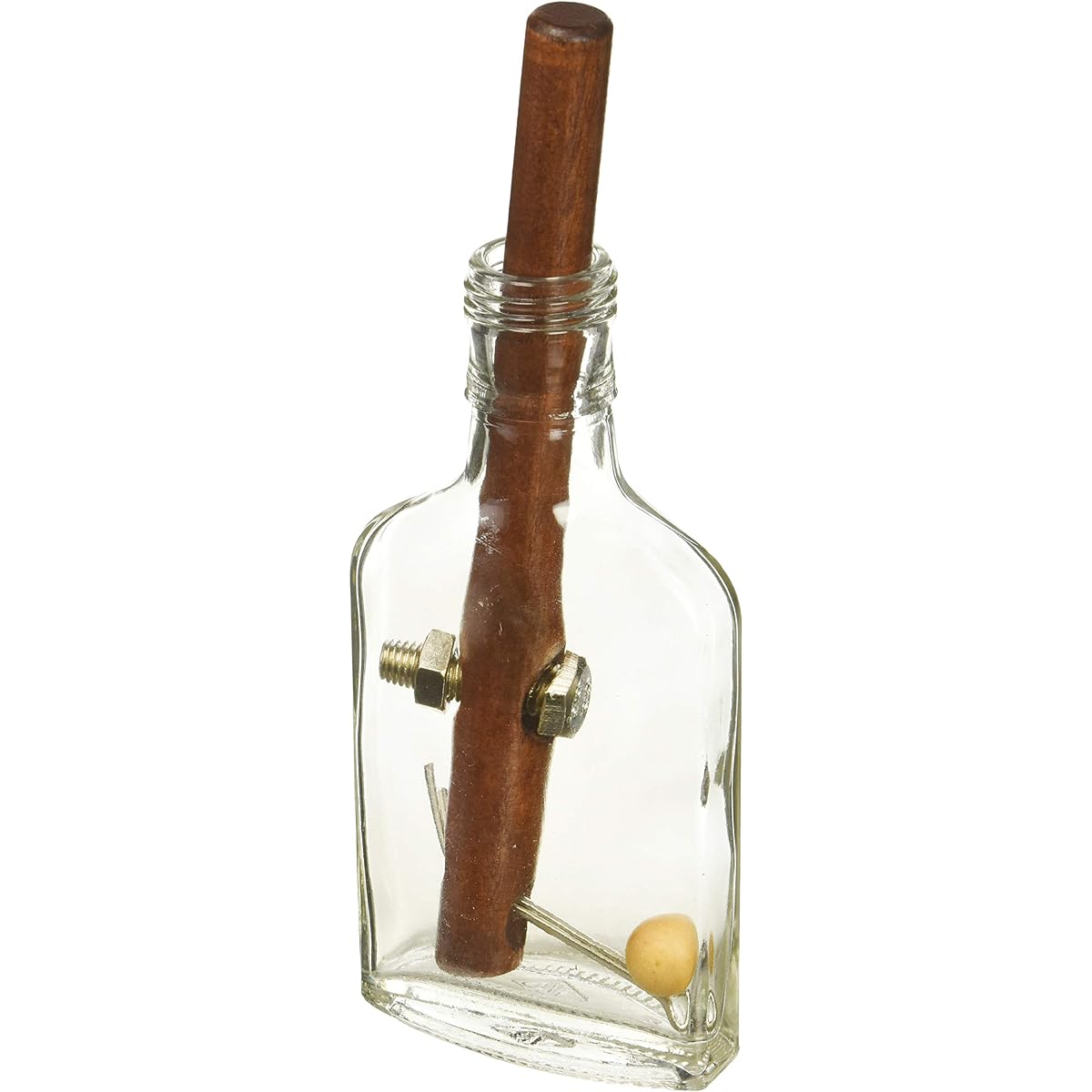 True Genius - Greek Glass Bottle Brain Teaser Puzzle - Take Apart Puzzle Brain Teaser Adult Brain Teaser Gifts for Men Take it all out and put it back together