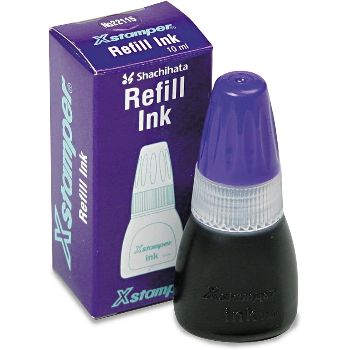 Shachihata 22115 Refill Ink for Xstamper Stamps Purple 10ml-Bottle