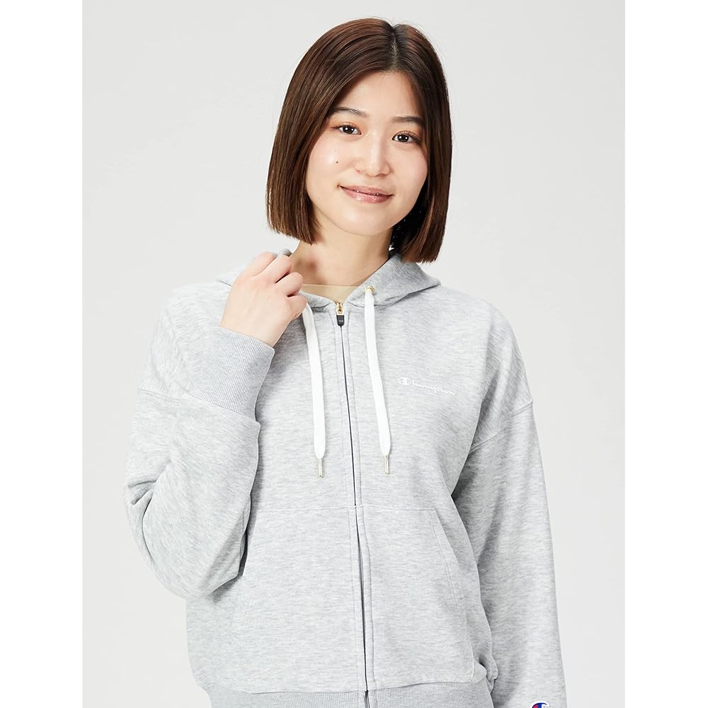 [Champion] Hoodie Stretch Script Logo Relaxed Fit Zip Hooded Sweatshirt Women's Sports CW-VS101