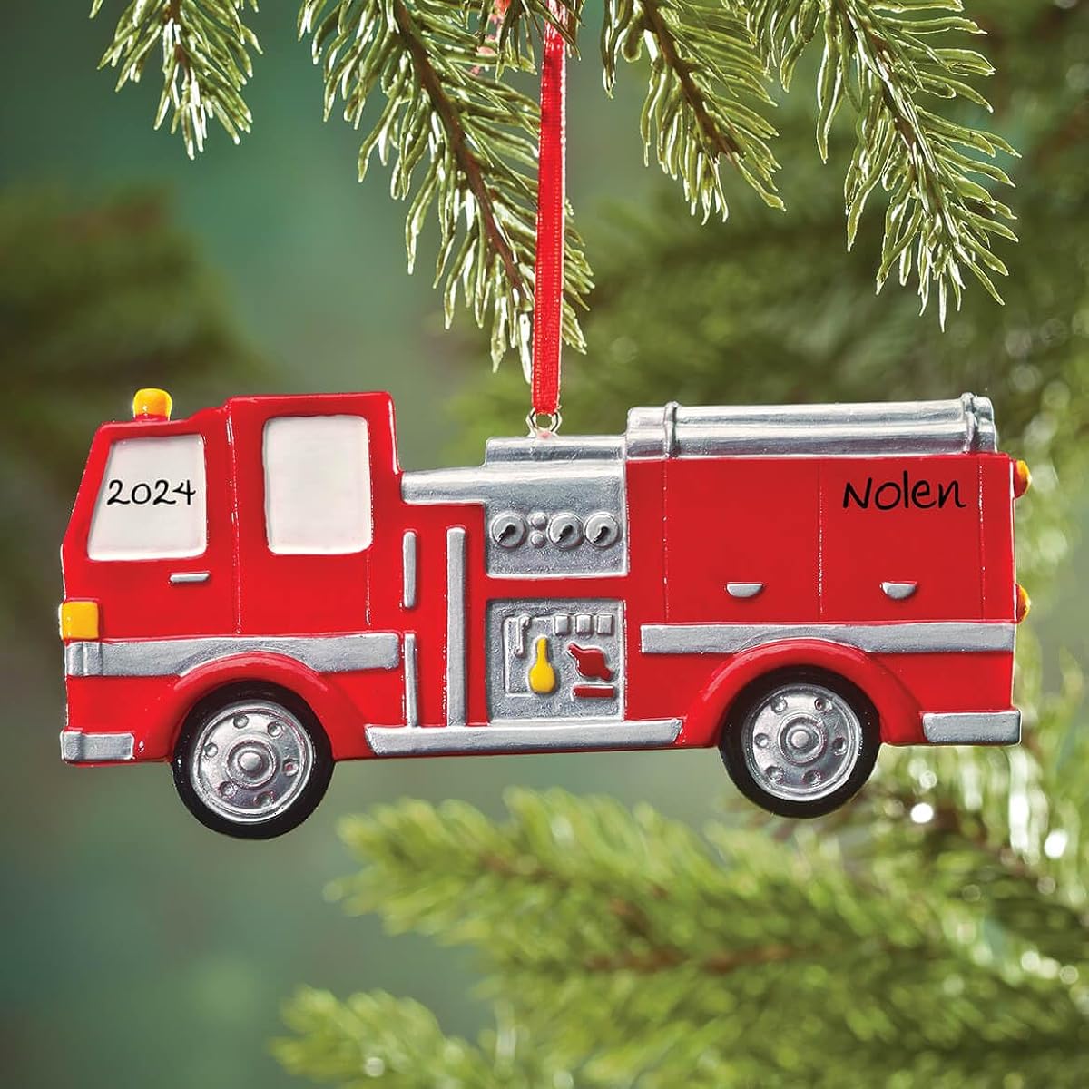 Miles Kimball Personalized Fire Truck Ornament