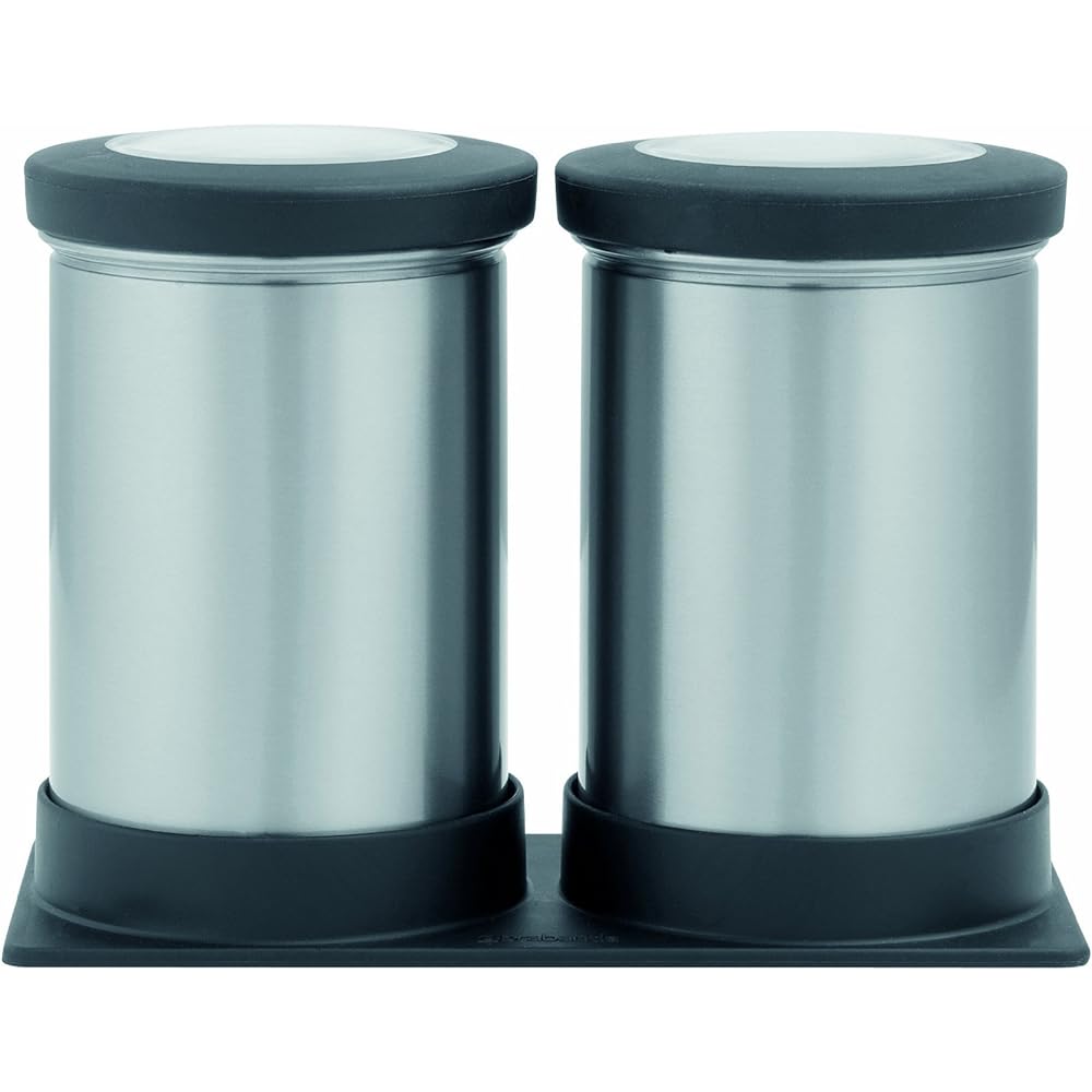Brabantia Clear Top Canister 0.5L Set of 2 with Tray 41562-3