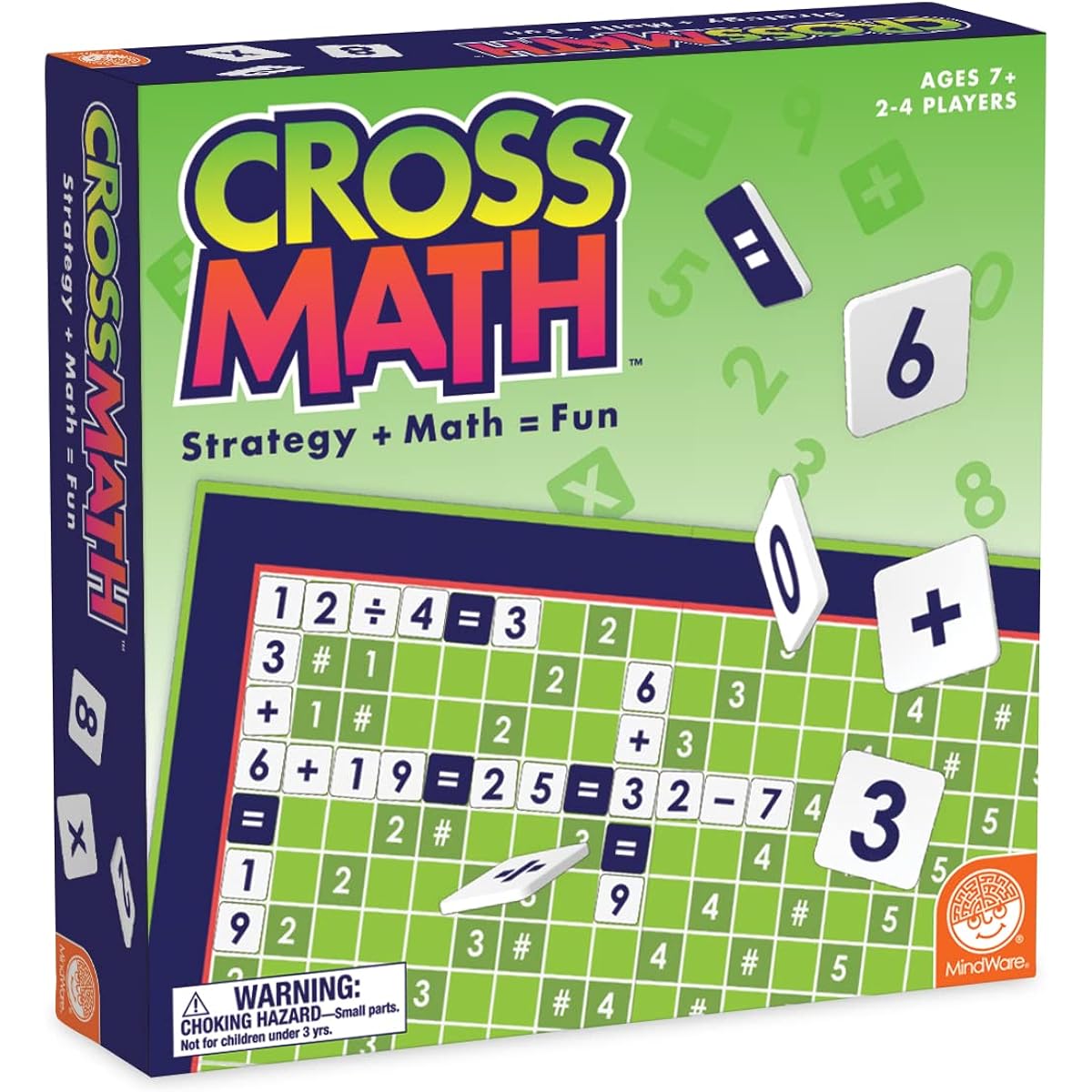 MindWare CrossMath - Math Educational Board Game for Kids - 2-4 Players - Ages 7+ - Improve Math Skills and Promote Strategic Thinking