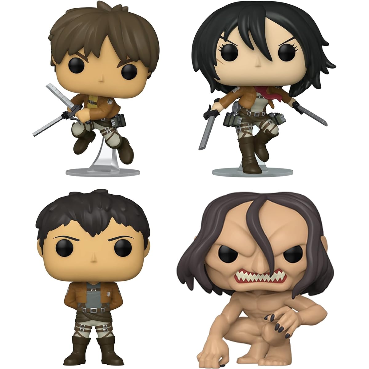 Funko POP! Anime Attack on Titan Season 3 Collector's Set: Ymir's Titan, Bertholdt Hoover, Eren Yeager, Mikasa